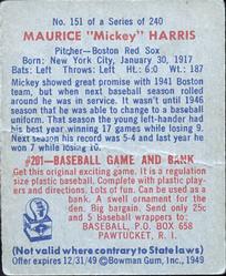 1949 Bowman #151 Maurice 