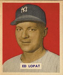1949 Bowman #229 Ed Lopat Front
