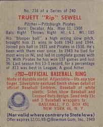 1949 Bowman #234 Truett 