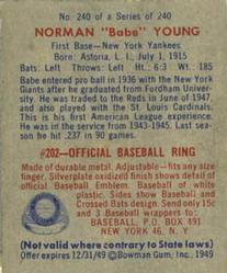 1949 Bowman #240 Norman 