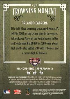2005 Donruss Diamond Kings #272 Orlando Cabrera Back