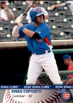 2012 MultiAd Iowa Cubs #15 Brian Esposito Front