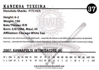 2007 Honolulu Sharks #NNO Kanekoa Texeira Back