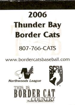 2006 Thunder Bay Border Cats #1 Team Photo Back