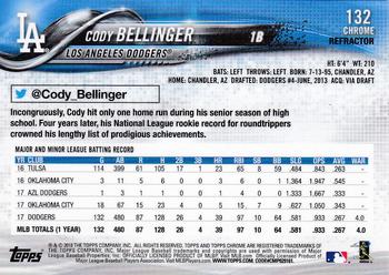 2018 Topps Chrome - Refractor #132 Cody Bellinger Back