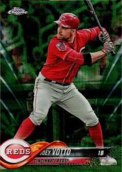 2018 Topps Chrome - Green Wave Refractor #123 Joey Votto Front
