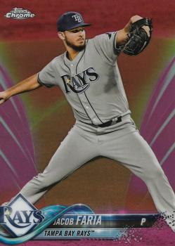 2018 Topps Chrome - Pink Refractor #57 Jacob Faria Front