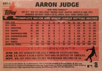 2018 Topps Chrome - 1983 Topps Baseball 35th Anniversary Refractor #83T-1 Aaron Judge Back