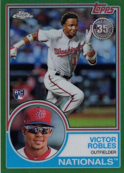 2018 Topps Chrome - 1983 Topps Baseball 35th Anniversary Green Refractor #83T-8 Victor Robles Front
