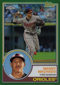 2018 Topps Chrome - 1983 Topps Baseball 35th Anniversary Green Refractor #83T-9 Manny Machado Front