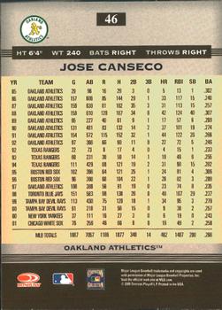 2005 Donruss Greats #46 Jose Canseco Back