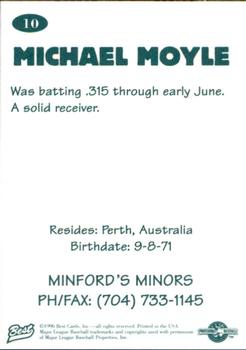 1996 Best Carolina League All-Stars 2 #10 Michael Moyle Back