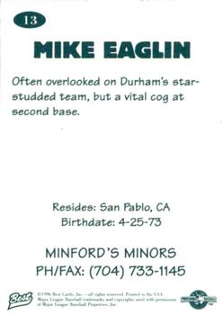 1996 Best Carolina League All-Stars 2 #13 Mike Eaglin Back