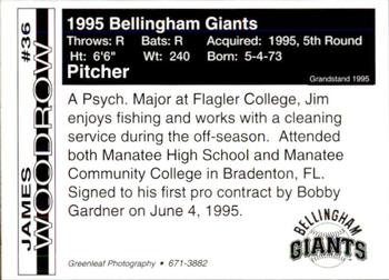 1995 Bellingham Giants #36 James Woodrow Back