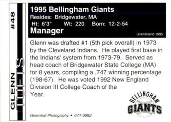 1995 Bellingham Giants #48 Glenn Tufts Back