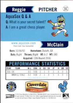 2016 Choice Everett AquaSox #25 Reggie McClain Back
