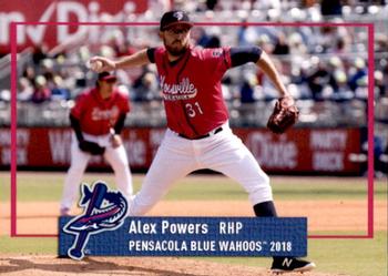 2018 Grandstand Pensacola Blue Wahoos #NNO Alex Powers Front