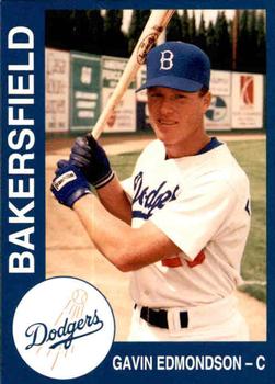 1993 Cal League Bakersfield Dodgers #6 Gavin Edmondson Front
