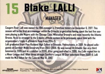 2018 Grandstand Kane County Cougars #15 Blake Lalli Back