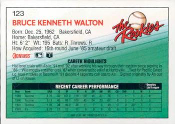 1992 Donruss The Rookies #123 Bruce Walton Back