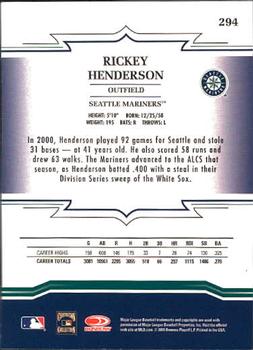 2005 Donruss Throwback Threads #294 Rickey Henderson Back