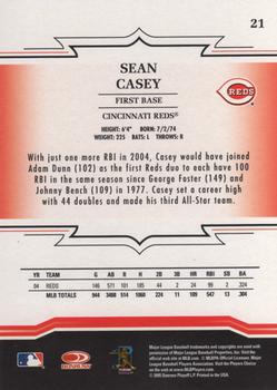 2005 Donruss Throwback Threads #21 Sean Casey Back
