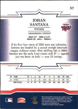 2005 Donruss Throwback Threads #57 Johan Santana Back