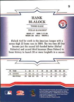 2005 Donruss Throwback Threads #9 Hank Blalock Back