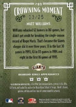2005 Donruss Diamond Kings - Framed Black #299 Matt Williams Back