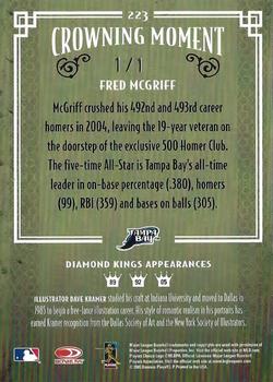 2005 Donruss Diamond Kings - Framed Black Platinum Black and White #223 Fred McGriff Back