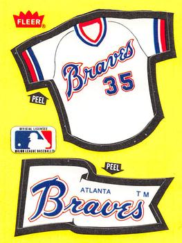 1985 Fleer - Team Stickers Large Print #NNO Atlanta Braves Jersey Front