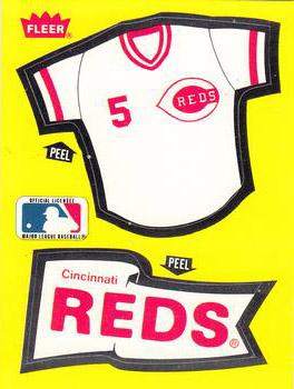 1985 Fleer - Team Stickers Large Print #NNO Cincinnati Reds Jersey Front