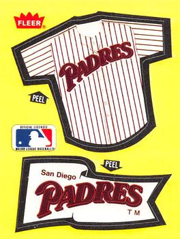 1985 Fleer - Team Stickers Large Print #NNO San Diego Padres Jersey Front