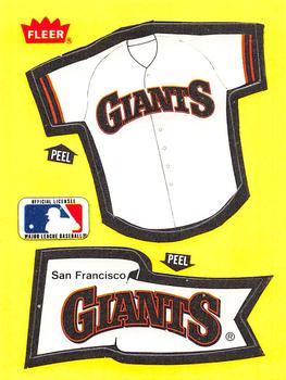1985 Fleer - Team Stickers Large Print #NNO San Francisco Giants Jersey Front