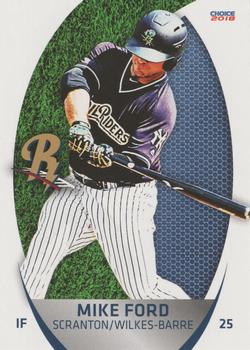 2018 Choice Scranton/Wilkes-Barre RailRiders #15 Mike Ford Front