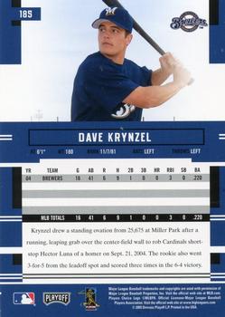 2005 Playoff Prestige #185 Dave Krynzel Back