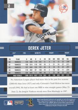 2005 Playoff Prestige #2 Derek Jeter Back