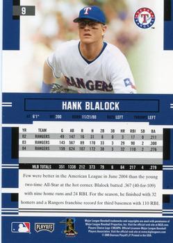 2005 Playoff Prestige #9 Hank Blalock Back