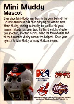 2012 Carolina Mudcats #35 Mini Muddy Back