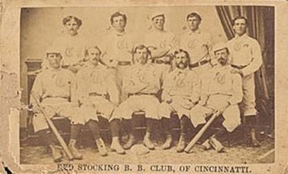 1869 Peck & Snyder #NNO Red Stocking B.B. Club of Cincinnati Front