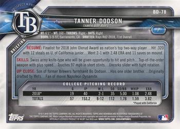 2018 Bowman Draft #BD-78 Tanner Dodson Back