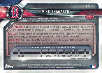 2018 Bowman Draft #BD-101 Mike Shawaryn Back