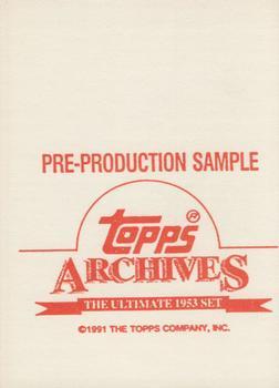 1991 Topps Archives 1953 - Pre-Production Samples #NNO Mickey Mantle Back