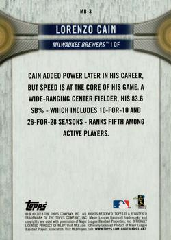 2018 Topps National Baseball Card Day - Milwaukee Brewers #MB-3 Lorenzo Cain Back