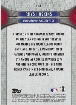 2018 Topps National Baseball Card Day - Philadelphia Phillies #PH-1 Rhys Hoskins Back