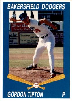 1992 Cal League Bakersfield Dodgers #25 Gordon Tipton Front