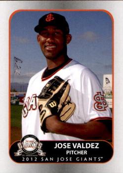 2012 Grandstand San Jose Giants #29 Jose Valdez Front