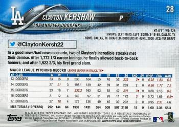 2018 Topps On-Demand 3D #28 Clayton Kershaw Back
