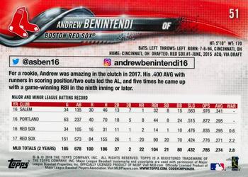 2018 Topps On-Demand 3D #51 Andrew Benintendi Back