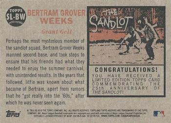 2018 Topps Archives - The Sandlot #SL-BW Bertram Grover Weeks Back